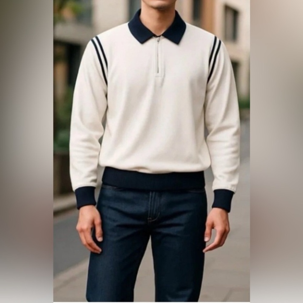 Bogey Boys Men’s Zip Terry Crewneck L/S Shirt Golf Macklemore Cotton Streetwear‎